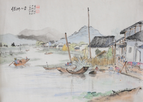 《绍兴鉴湖小景》