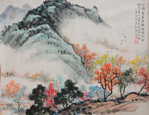 《地僻无车马，秋林晚照舒，好云看不尽，家傍碧山居，1943 溆浦居中寺》