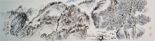 《二老观瀑图》1992年