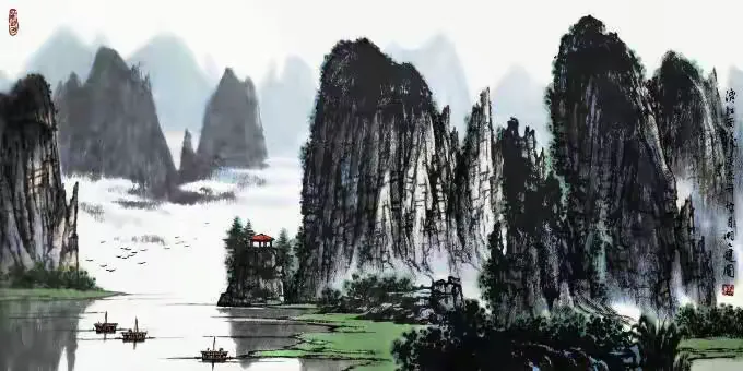 《漓江雨后》