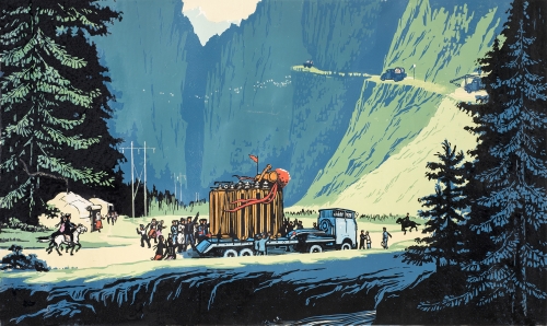 1974.08 .《天山喜讯》（与李清溪合作  套色木刻  41.5厘米×70厘米  ）中国美术馆收藏，北京民族文化宫收藏，入选1974全国美术展览会，1979年《第六届全国版画展》