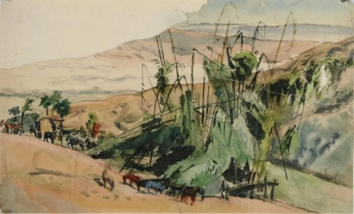 《云南芒市》纸本·水彩  29.2×19.3cm1944年