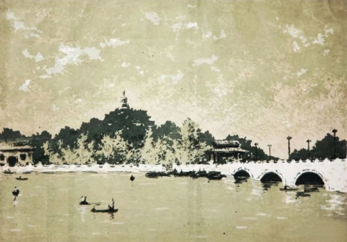 《北海》石版画 30cmx20cm 1961年